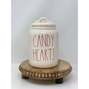 Rae Dunn Baby CANDY HEARTS Canister Ceramic NEW RED LL Medium